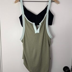 FP Movement Free People All You Tank and Bra Set Olive Green Black Size S